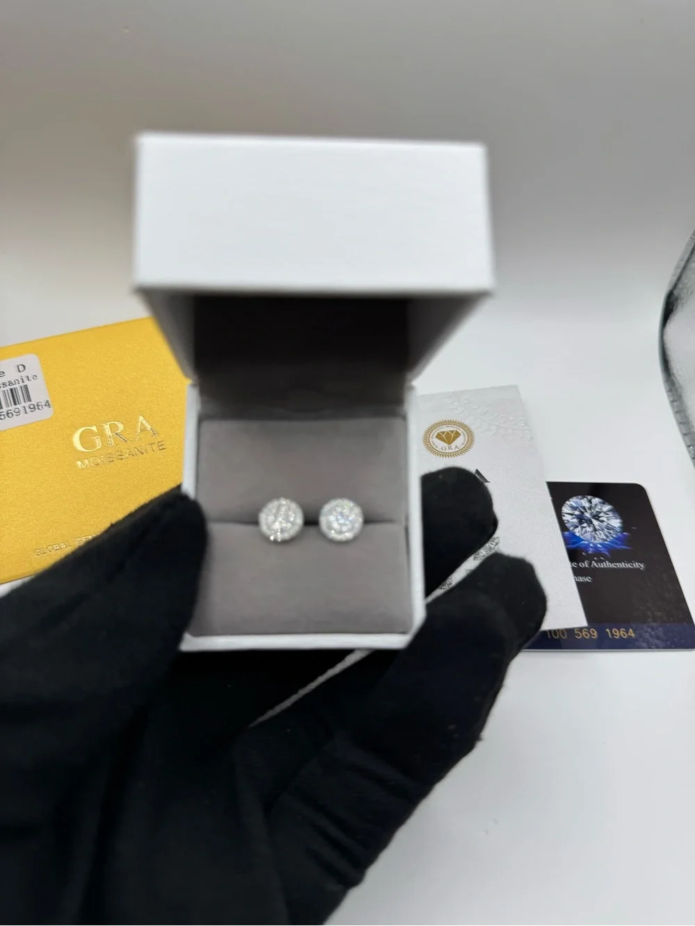 S925 silver moissanite earrings VVS1 GRA certified